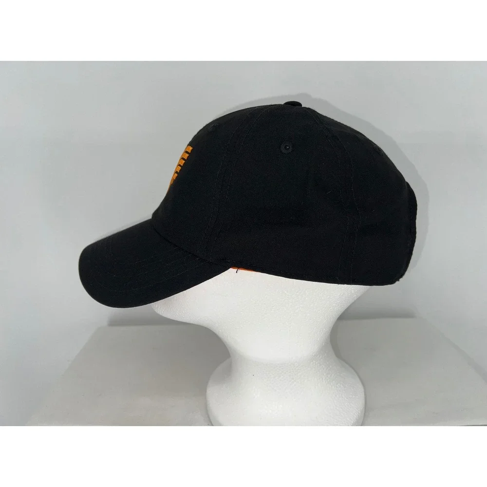 What a Burger Baseball Cap Mens Black Orange Embroidered Logo Adjustable Hat Hat